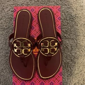 NIB Tory Burch Croco Sandals, Size 8
